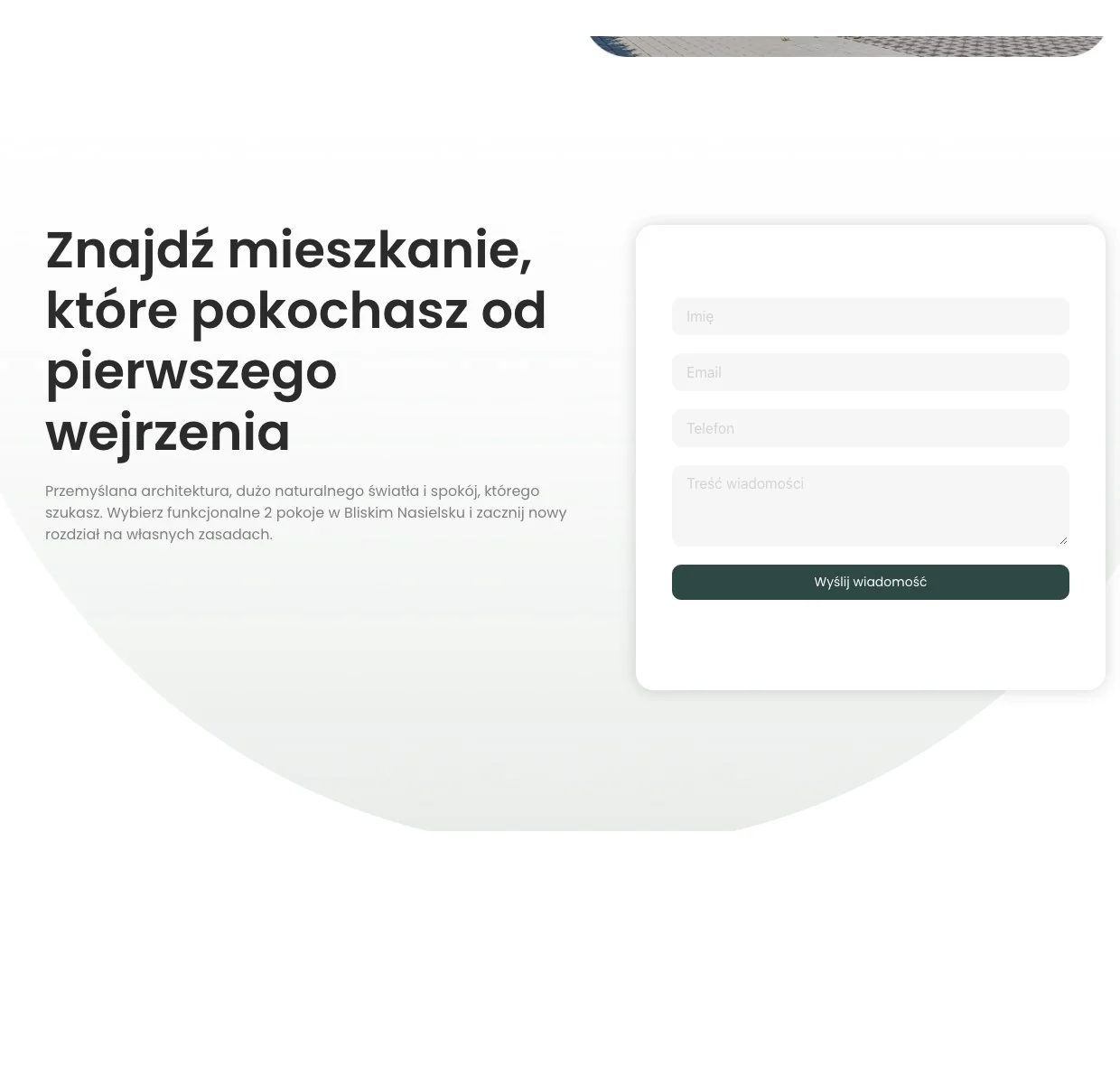 Formularz kontaktowy: Znajdź mieszkanie, które pokochasz od pierwszego wejrzenia