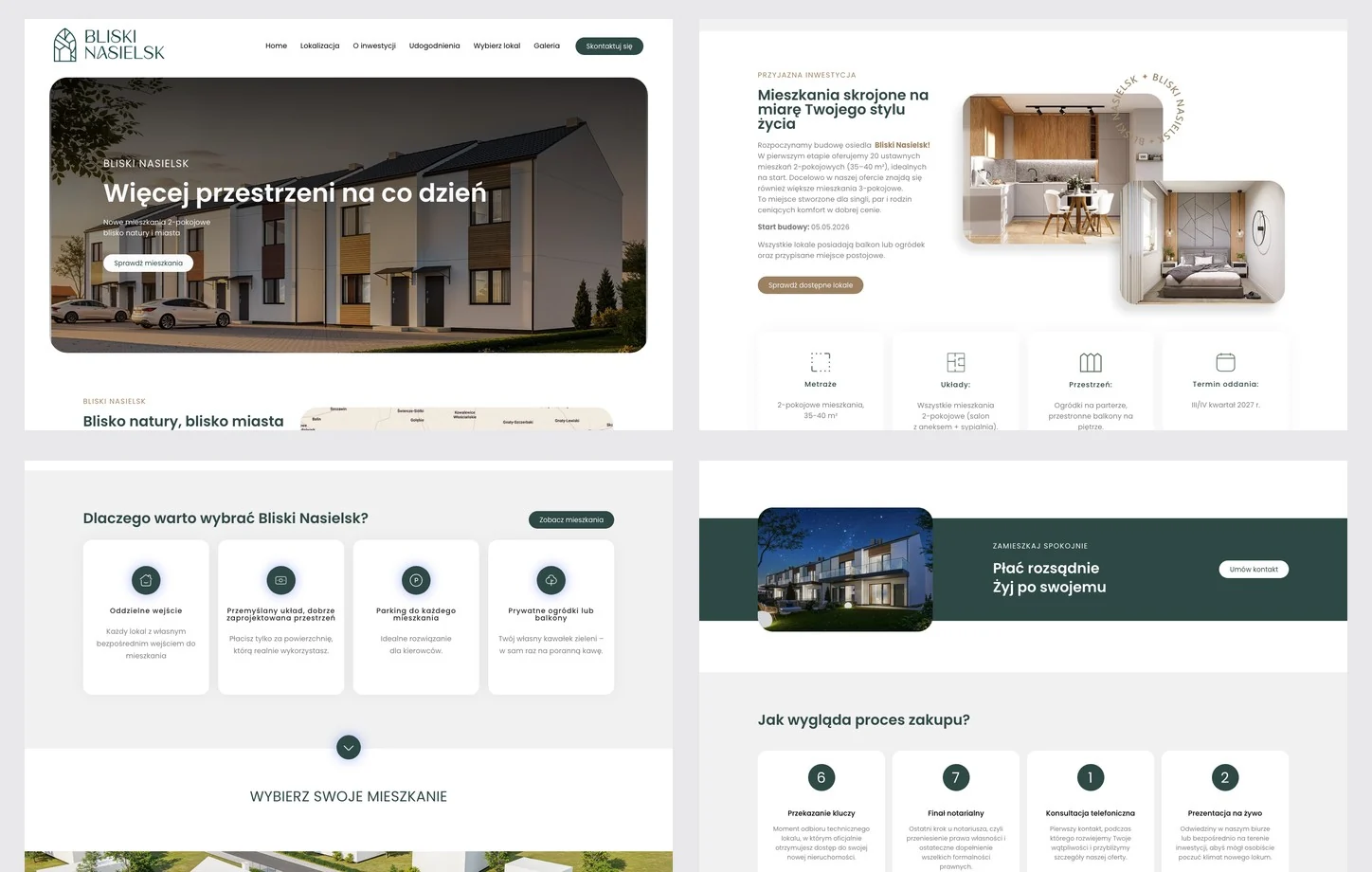 Projekt UX/UI strony Bliski Nasielsk zgodny z księgą znaków