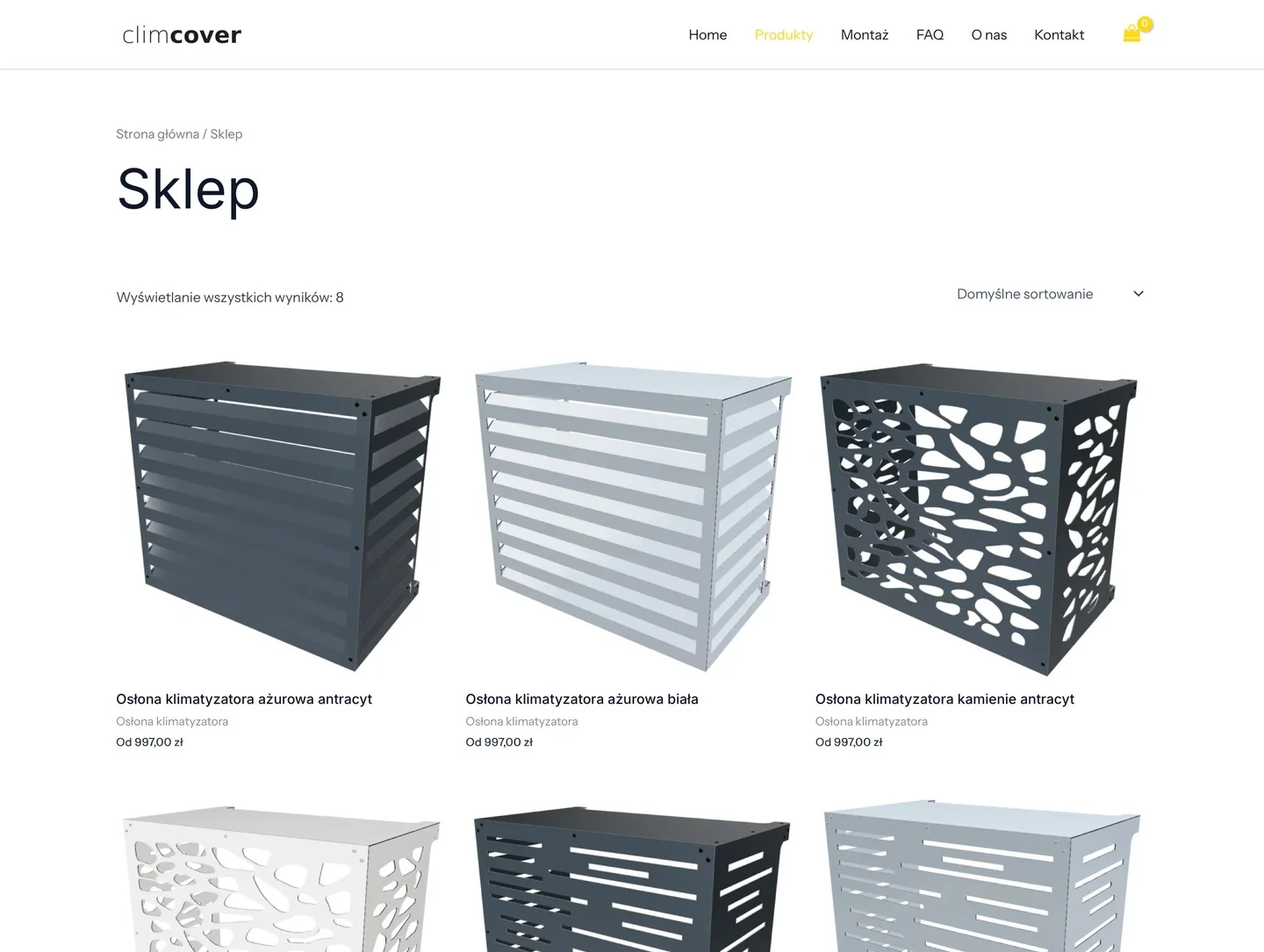 Katalog produktów ClimCover przed redesignem