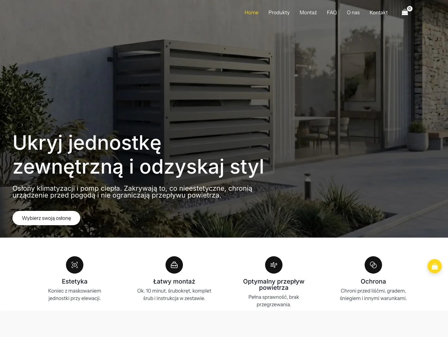Strona główna ClimCover przed redesignem