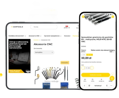 Kategoria Akcesoria CNC w sklepie kortools.pl na tablecie