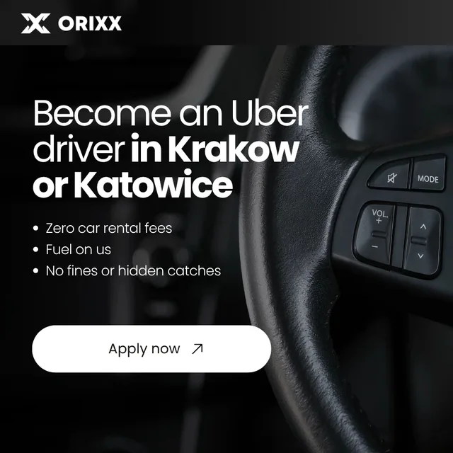 Kreacja po angielsku: Become an Uber driver in Krakow or Katowice