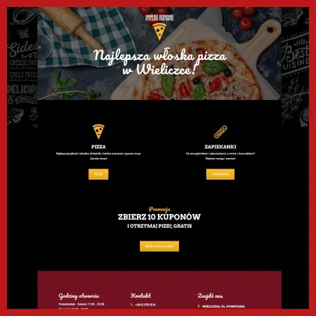 Strona pizzerii Impero Romano: najlepsza włoska pizza w Wieliczce