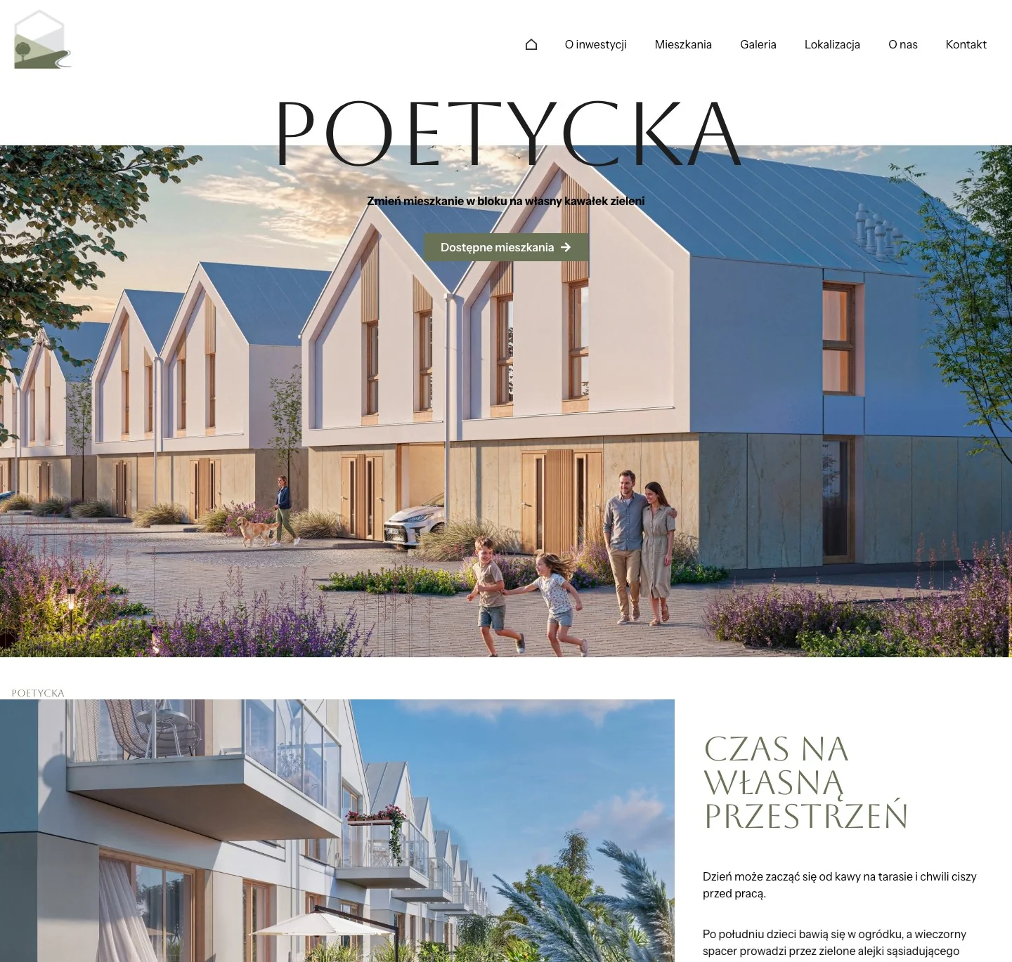 Strona główna Poetycka z sekcją atutów osiedla