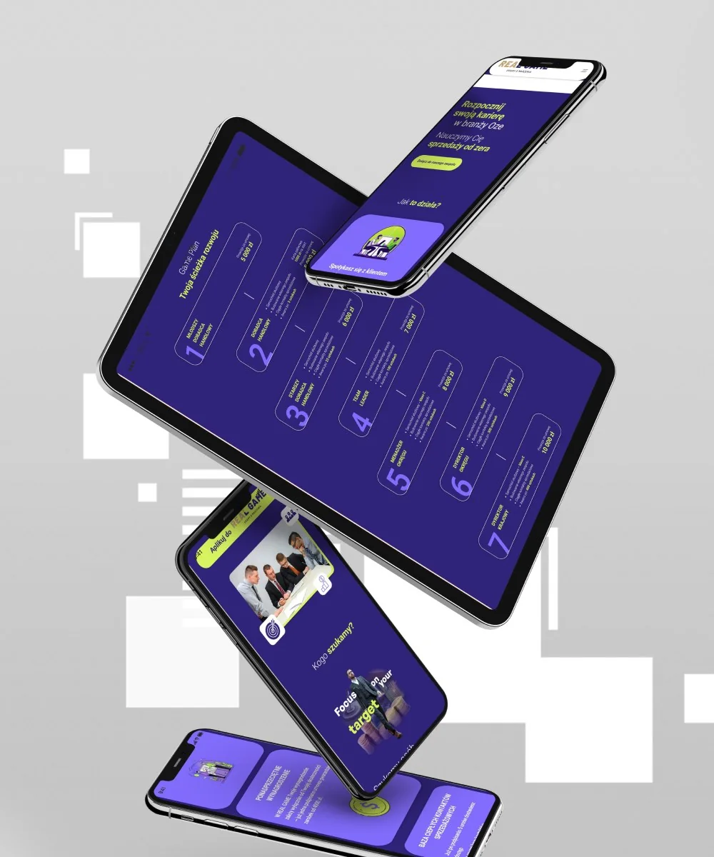 Strona realgame.pl na tablecie i telefonach